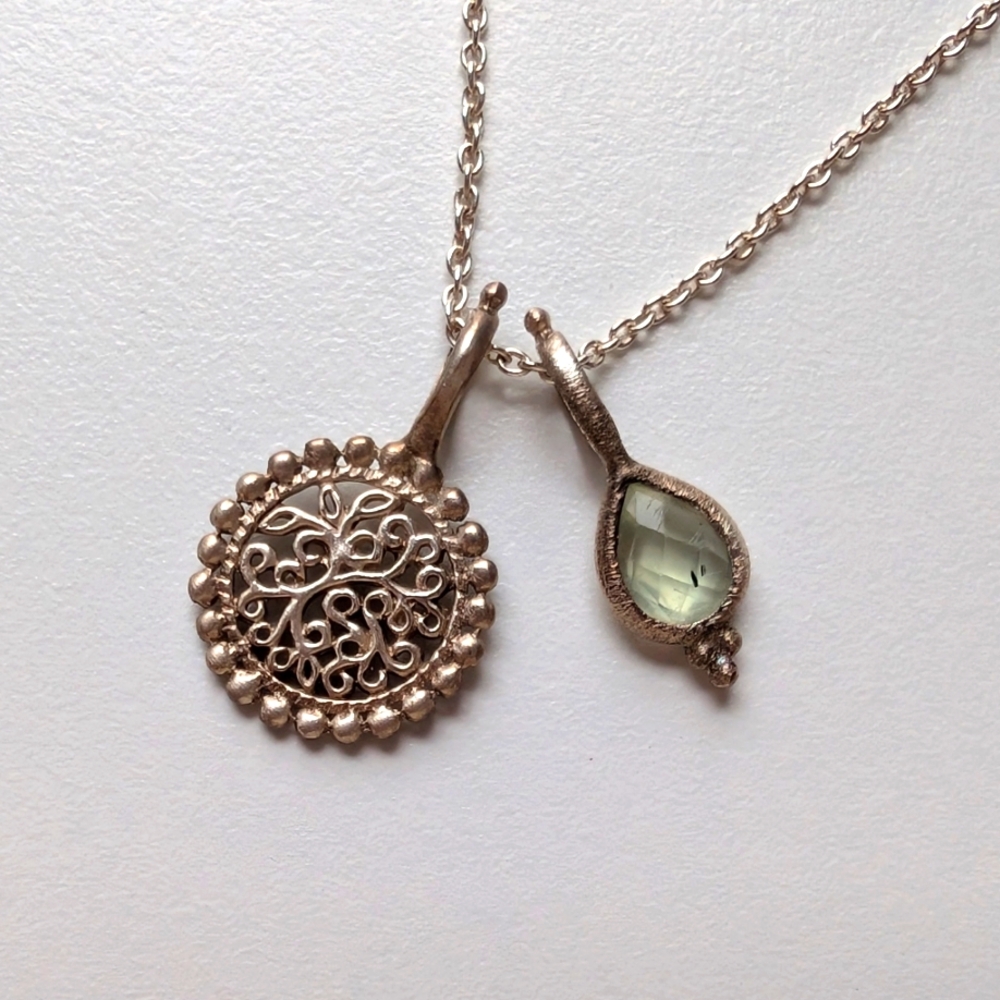 Ananda Soul Inner Guidance Necklace Prehnite Silver